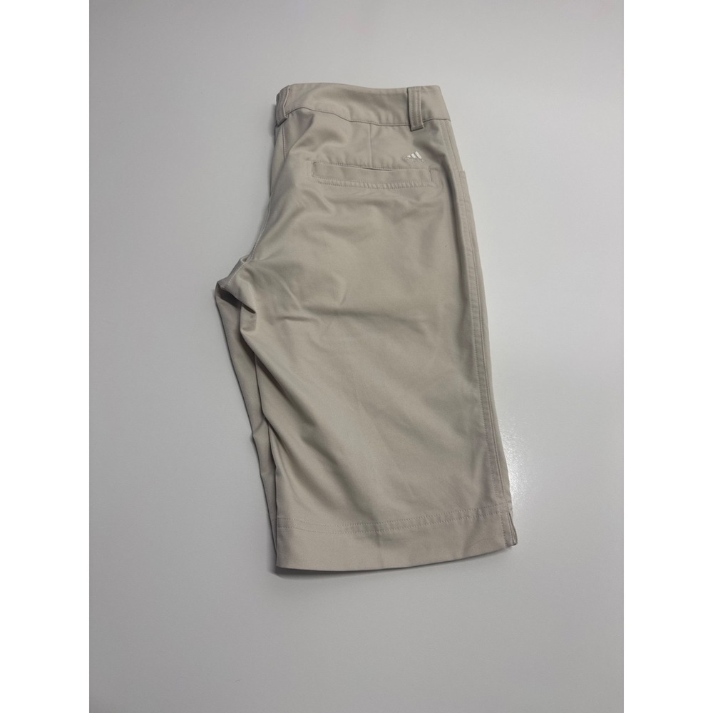 Adidas Climalite Women Golf Shorts Khaki Tan Size 4 Performance Bermuda Athletic - Picture 7 of 8